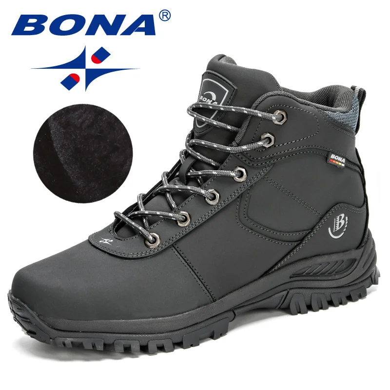 Top Trends: BONA 2020 New Arrival Nubuck Leather Shoes Winter Boots Men Warm Sneakers Outdoor Anti-Slip Ankle Plush Snow Boots Masculino Shoppable Styles