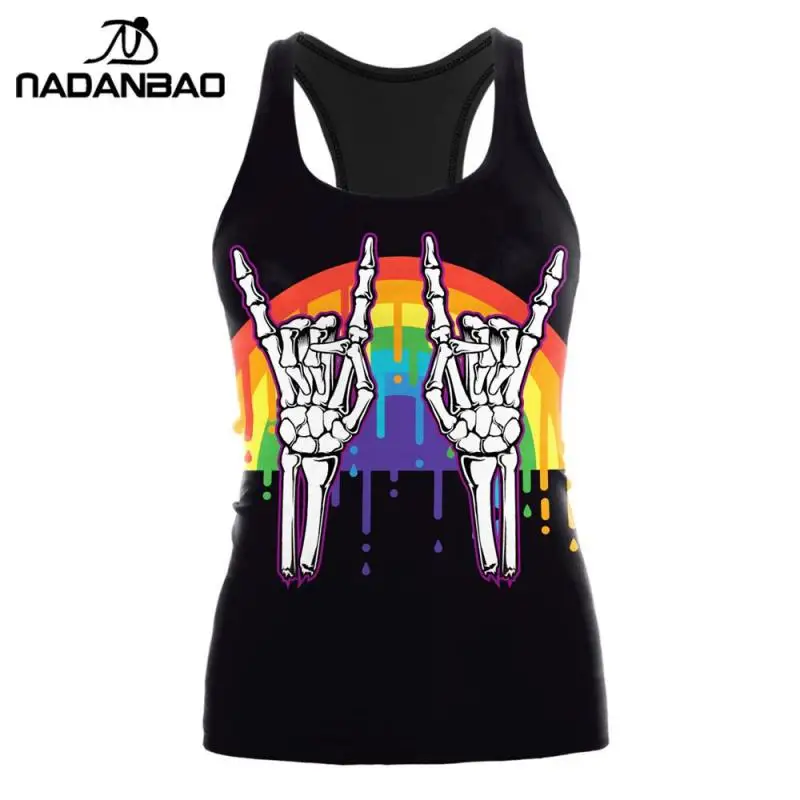 Top Trends: NADANBAO 2024 HOT Ouija Black Tank Tops Gothic Skeleton Printed Vest Fashion Shirt Summer Sexy Slim Vest Sleeveless Streetwear Shoppable Styles - Image 2