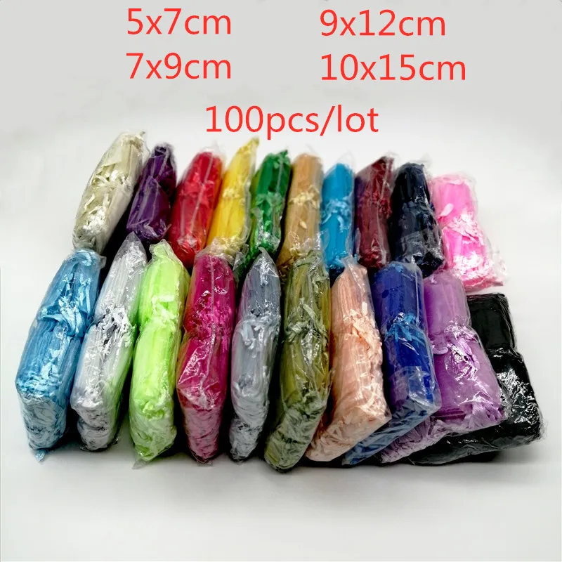 Top Trends: 100pcs / lot Jewelry Packaging Bag Jewelry Bags Pouches Jewellery Bag Drawstring Organza Bags Wedding Packaging For Jewelry Shoppable Styles