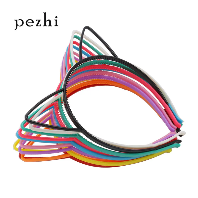 Top Trends: 5pcs 10pcs Best Selling Cat Ears Headband Bezel Girl Hair Accessories Hairbands Plastic Party Props Headwear Children's Jewelry Shoppable Styles