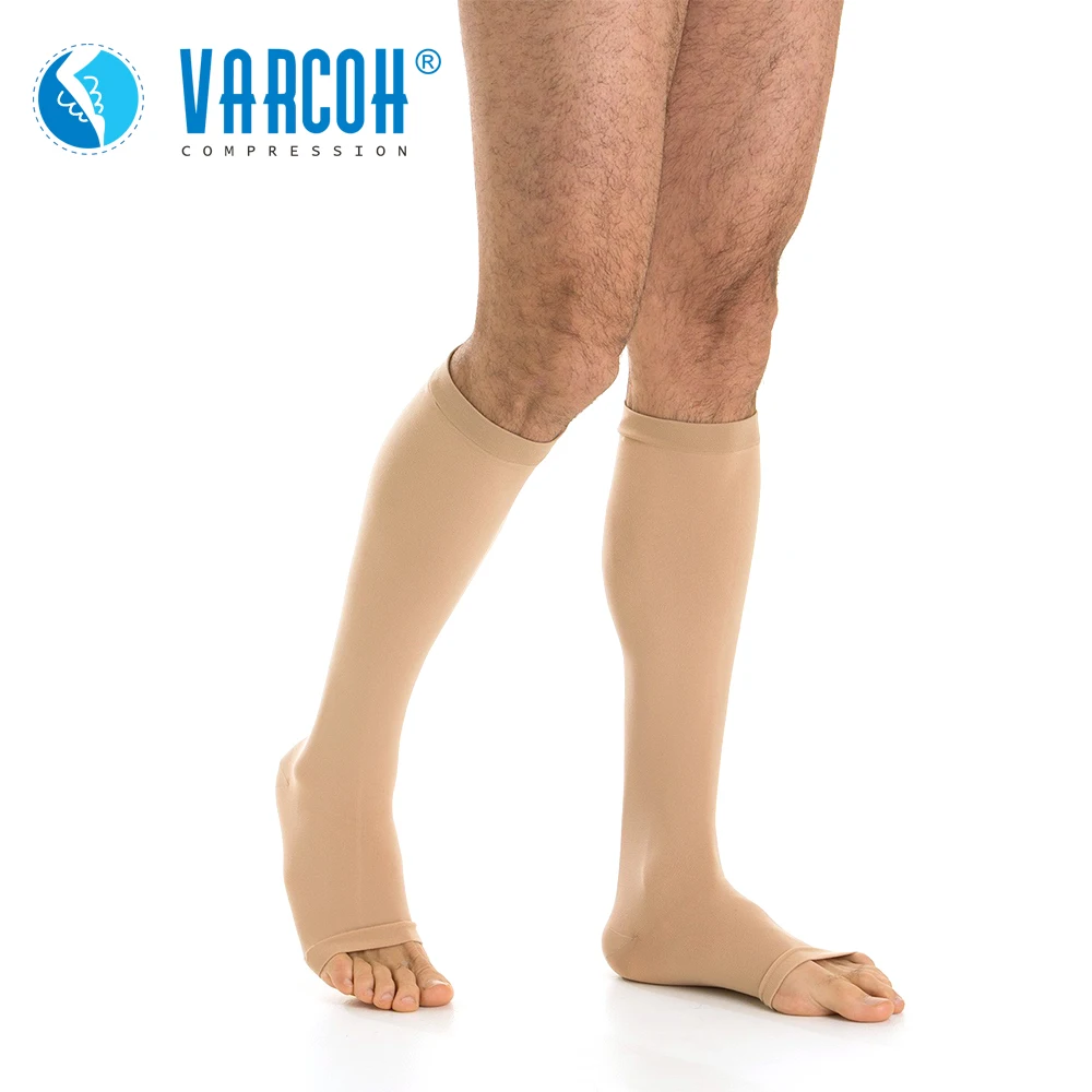 Top Trends: Men Medical Knee High Open Toe Compression Stockings Support 20-30 MmHg Socks Calf Sleeve Hose Pain Varicose Veins Edema Flight Shoppable Styles