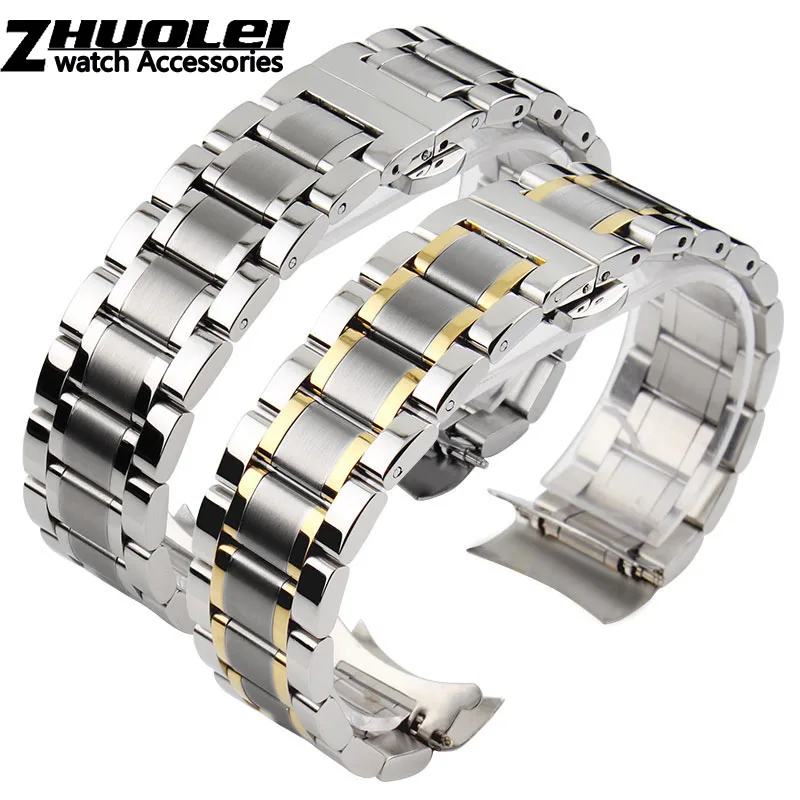 Top Trends: Curved End Stainless Steel Watchband Bracelet Watch Straps 16mm 17mm 18mm 19mm 20mm 21mm 22mm 23mm 24mm Steel Banding Bracelet Shoppable Styles