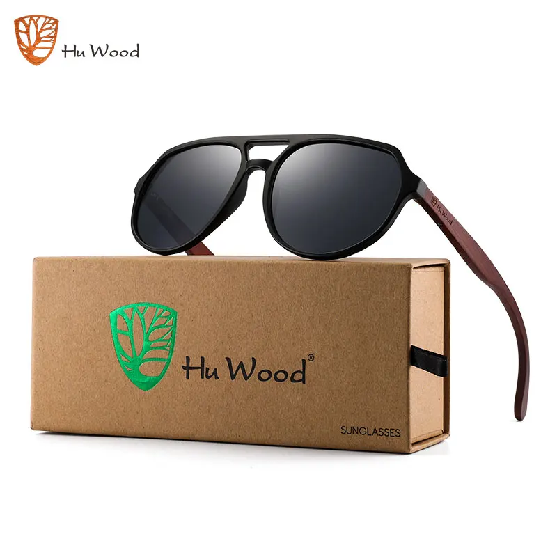 Top Trends: HU WOOD Polorized Sunglasses Men Luxury Brand Vintage Glasses New Design Wood Pilot Sun Glasses Driving Glasses Style GR8049 Shoppable Styles