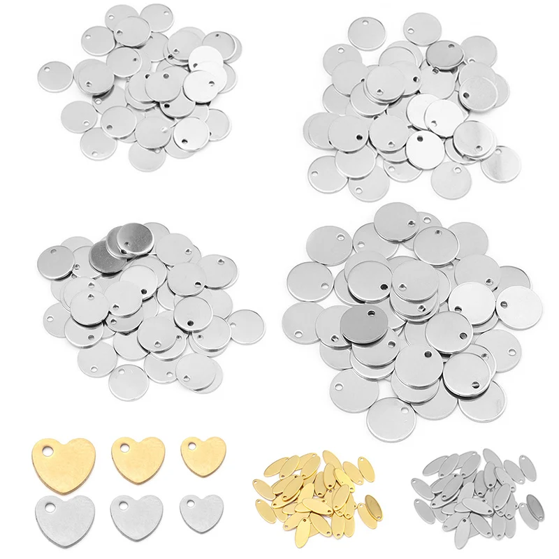 Top Trends: 20pcs 6-35mm Stainless Steel Charms Round Dog Tag Pendant Stamping Blanks Pendants For Necklaces DIY Jewelry Making Wholesale Shoppable Styles