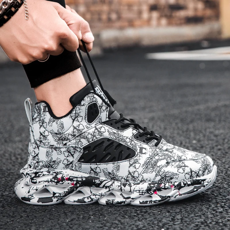 Top Trends: Men Casual Sneakers Graffiti Blade Platform Chunky Sneakers Men Sport Shoes Running Tennis Shoes Male Basketball Shoes Size 46 Shoppable Styles