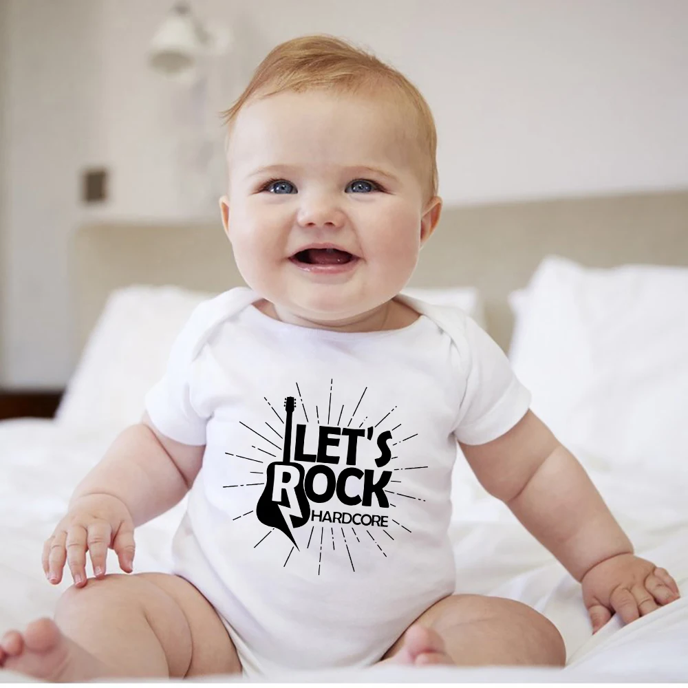 Top Trends: Edgy Fashion Infant Rock Outfits Summer 2021 New Rock And Roll Print Baby Boy Body Set Britain Pop Harajuku Newborn Clothes Shoppable Styles - Image 2