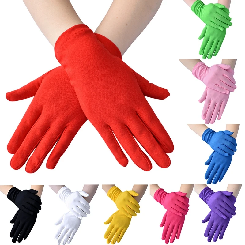 Top Trends: Retro Women Men Etiquette Short Gloves Stretch Sun Protection Full Finger Mitten Black Sexy Driving Gloves Festival Jewelry Shoppable Styles