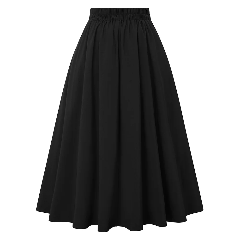 Top Trends: High Waist Summer Pleated Skirts For Women 2023 Fashion Korean Style Casual Big Swing A-Line Long Skirt Female Dresses Hot Sale Shoppable Styles