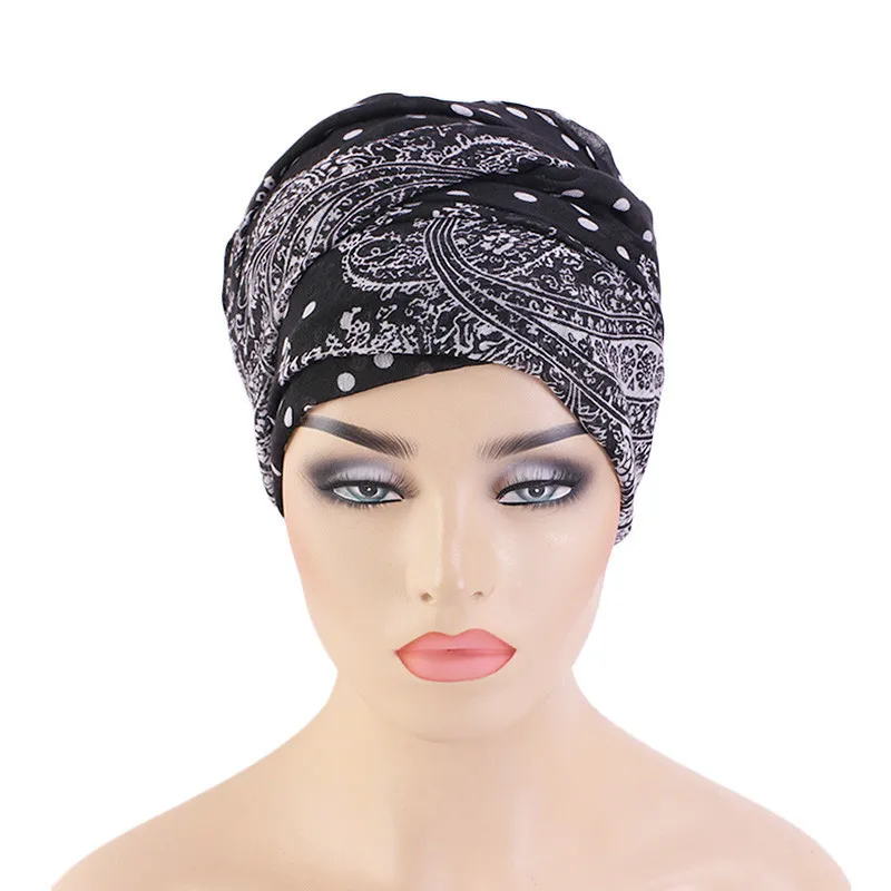 Top Trends: Bohimina Style Printed Voile Headscarf Bonnet For Women Islamic Hijab Headwraps Multifunction Muslim Scarf Turban Hair Scarves Shoppable Styles