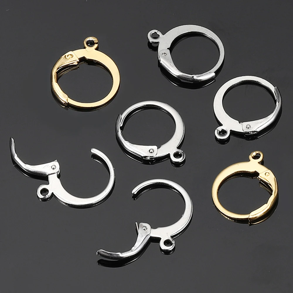 Top Trends: 20pcs Stainless Steel Earring Hook French Earrings Earwire Ear Setting Base Accessories For Jewelry Making Components DIY Craft Shoppable Styles