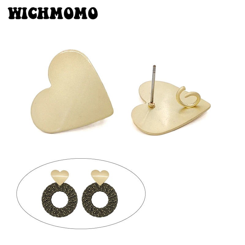 Top Trends: New 23mm 6 Pieces High Quality Zinc Alloy Matte Gold Curved Heart Earring Base Connectors For DIY Earring Jewelry Accessories Shoppable Styles