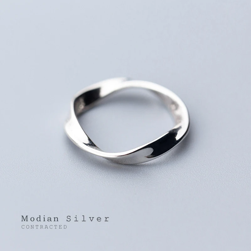 Top Trends: Modian Minimalist Spin Wave Rings For Women Fashion 925 Sterling Silver Simple Geometric Ring Fine Jewelry 2020 New Design Shoppable Styles