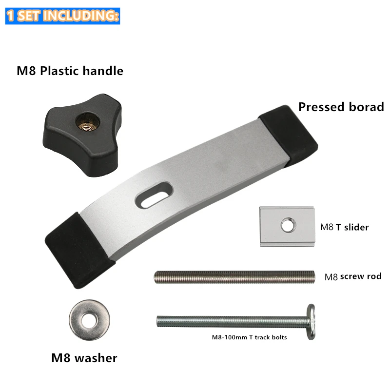 Description Picture 2 of itemKande bearings Hold Down Clamps Hold Down Device for T-Slot T-Tracks woodworing clamp for DIY M8 handle