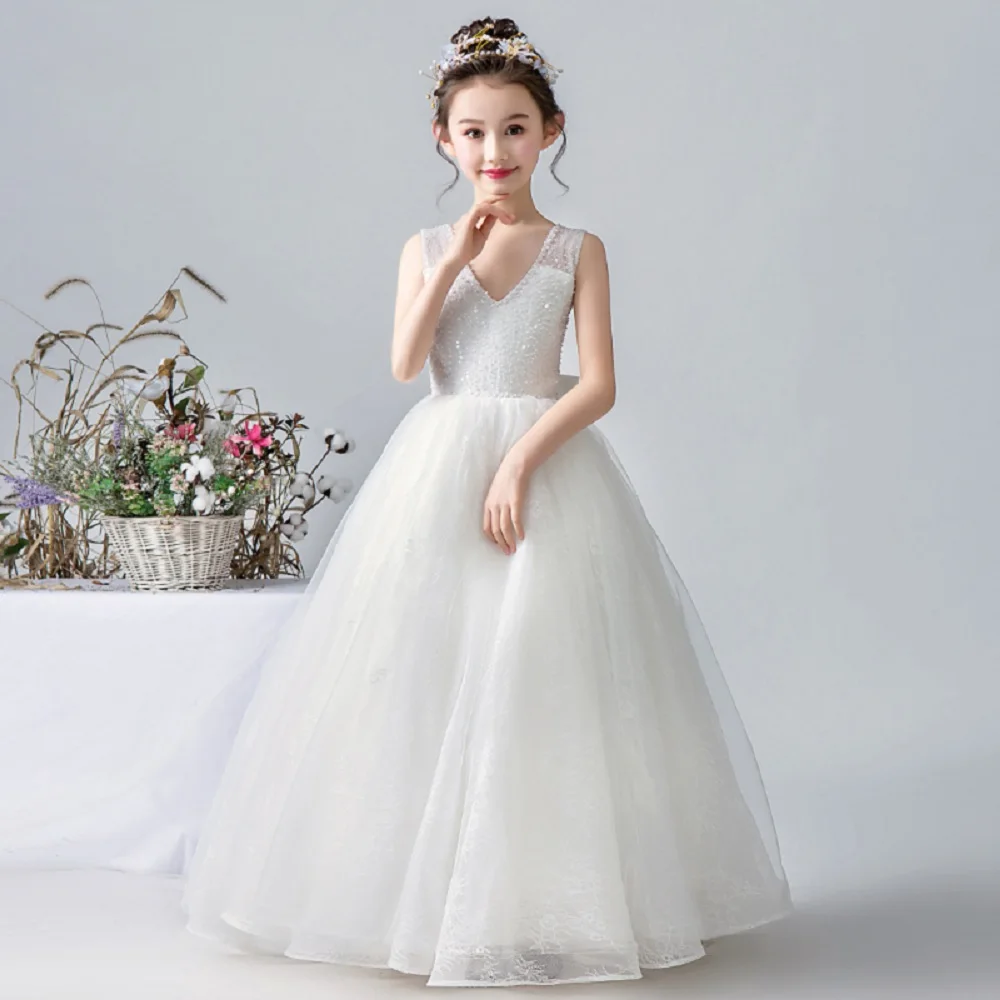 Top Trends: Dideyttawl Beaded Flower Girl Dresses Sleeveless Kids Birthday Party Pageant Ball Gowns Weddings First Communion Junior Concert Shoppable Styles