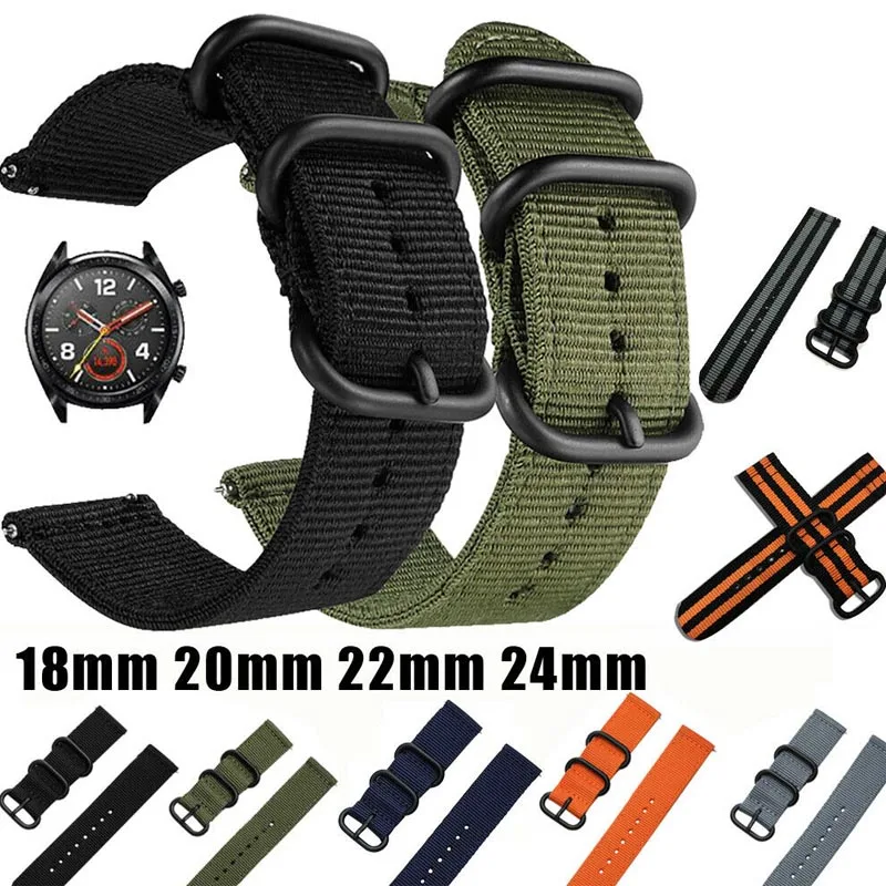 Top Trends: 20Mm 22Mm Watch Strap For Samsung Galaxy Watch 46Mm 42Mm Active2 Active1 Gear S3 Frontier Sports Nylon Nato Strap Shoppable Styles