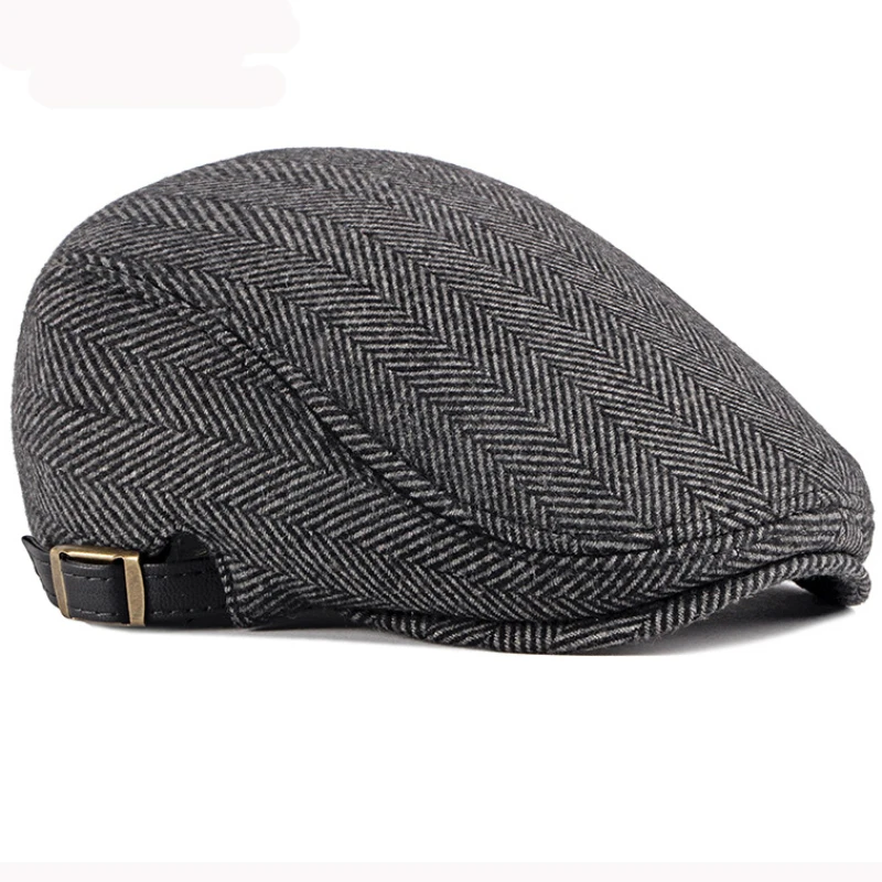 Top Trends: HT2888 Berets Men High Quality Autumn Winter Wool Hat Striped Ivy Newsboy Flat Cap Artist Painter Hat Male Adjustable Beret Cap Shoppable Styles