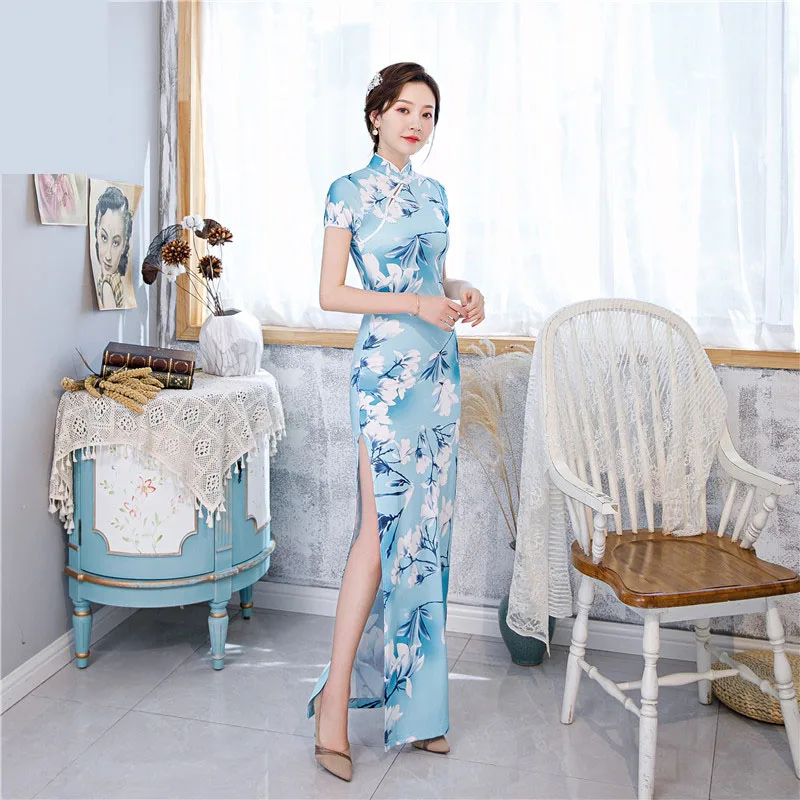 Top Trends: 2022 Elegant Women Cheongsam Chinese Traditional Slim Dress Wedding Costume Long Dresses Sexy Qipao Multi Color Shoppable Styles