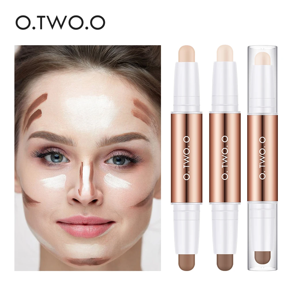 Top Trends: O.TWO.O Contour Stick Double Head Contour Pen Waterproof Matte Finish Highlighters Shadow Contouring Pencil Cosmetics For Face Shoppable Styles