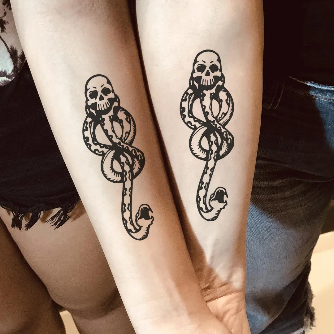 Top Trends: 5PCS Death Eaters Dark Mark Make Up Tattoos Stickers Cosplay Accessories And Dancing Party Dance Arm Art Tattoo Stickers Shoppable Styles