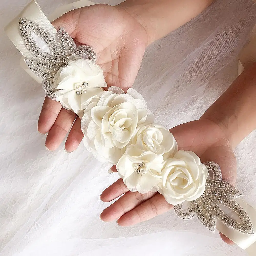 Top Trends: Hot Sale Wedding Belt Silk Rose Belt Bridal Pearl Rhinestone Flower Belt Bridal Dress Beaded Handmade Rose Wedding Belt Shoppable Styles