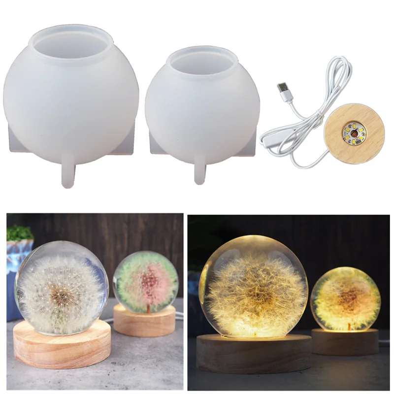 Top Trends: DIY Crystal Epoxy Resin Mold One-in-one Ball Small Night Lamp Multi-size Round Night Light Set Silicone Molds For Epoxy Resin Shoppable Styles