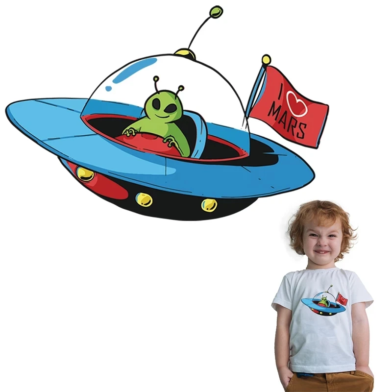 Top Trends: New Alien Patch For Kids Clothes Iron Transfer Alien Patch Space Transfer Heat Transfer Patch Washable Applique Shoppable Styles