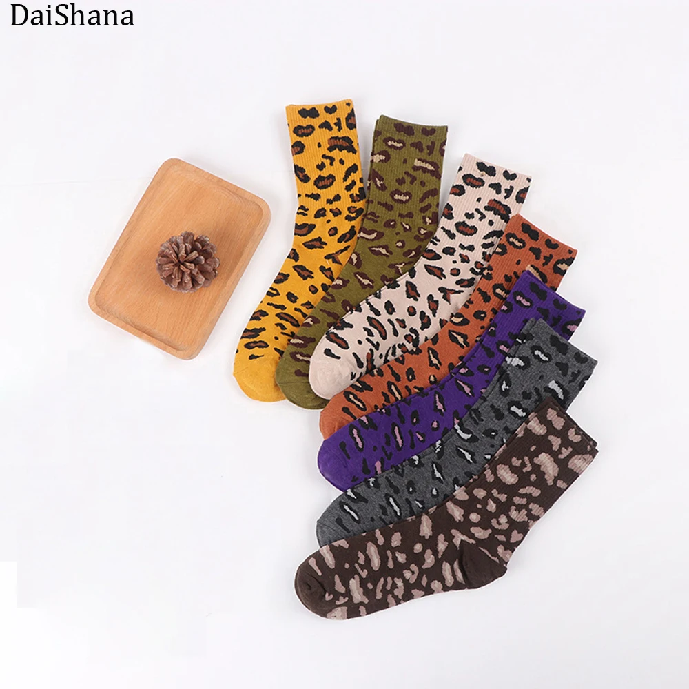 Top Trends: DaiShana Harajuku New Women Socks Leopard Grain Elegant Socks Long Loose Sock Autumn Winter Korea Their Leisure Sock Hot Selling Shoppable Styles