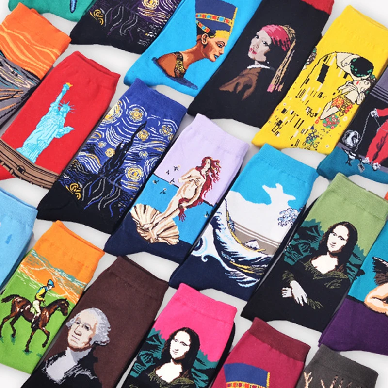 Top Trends: Starry Night Winter Retro Women Personality Art Van Gogh Mona Lisa Famous Painting Men Socks Oil Funny Happy Socks Dropshopping Shoppable Styles