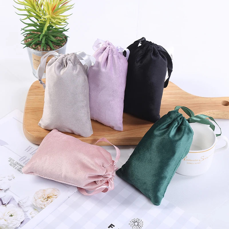 Top Trends: 10pcs / lot Caroset Jewellry Pouch Gift Flannel Bag Velvet Packing Pouch Christmas Decor Bag Can Be Customized But Price Different Shoppable Styles