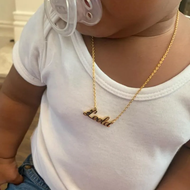 Top Trends: Custom Baby Mother Kids Necklace For Women Personalized Name Children Girl Necklace Stainless Steel Chain Jewelry Collier Taylor Shoppable Styles