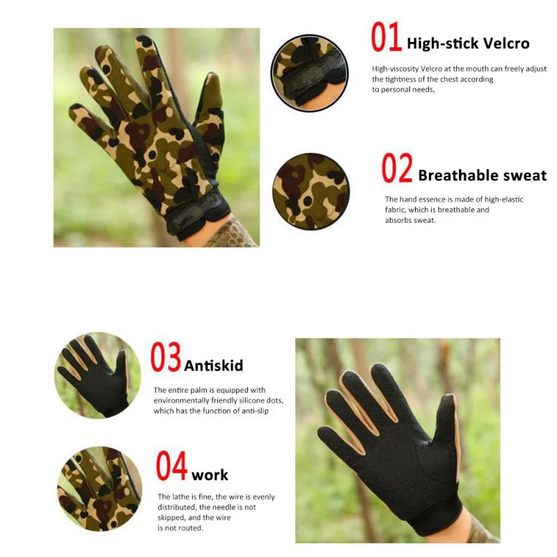 Top Trends: Summer Outdoor Cycling Men Gloves Light Fullfinger Motorcycle Fingerless Fishing Breathable Non-Slip Sport Women Tactical Gloves Shoppable Styles - Image 2