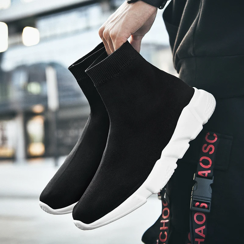 Top Trends: Classic Black Socks Runing Shoes Men High Sock Trainers Women Slip On Couple Casual Shoes Lightweight Sneakers Men Basket Homme Shoppable Styles