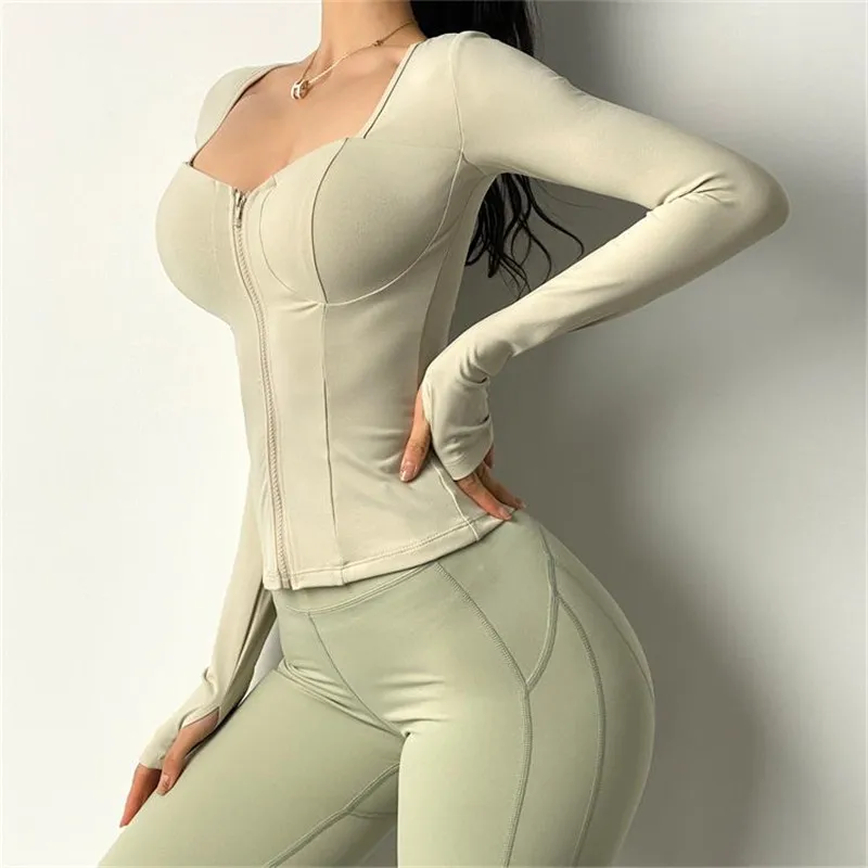 Top Trends: Women Inner Pad Yoga Shirt Long Sleeve Bodybuilding Yoga Top Sportswear Dry Fit Gym Sport Clothing Sportswear Workout Top Shoppable Styles