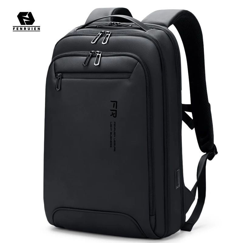 Top Trends: Fenruien Slim 15.6 Inch Laptop Backpack Multifunction Casual Business Men's Backpack USB Charge Fashion School Backpacks Unisex Shoppable Styles