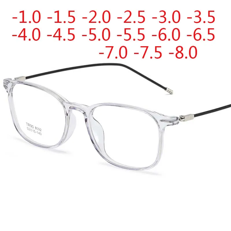 Top Trends: Square Finished Myopia Glasses Round Women Men Metal Thin Legs Short Sight Spectacles Prescription -0.5 -1.0 -1.5 -2.0 To -9.0 Shoppable Styles