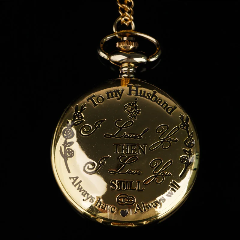 Top Trends: Best Gift "To My Husband"Creative Lettering Quartz Pocket Watches Vintage FOB Chain Pocket Watch Best Gifts For Lover Husband Shoppable Styles