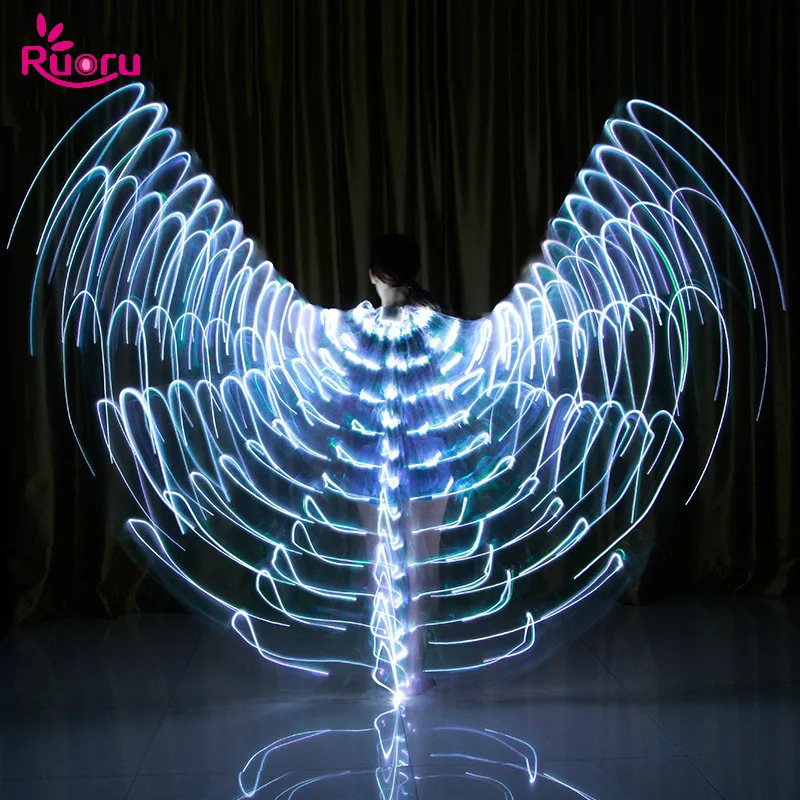 Top Trends: Ruoru Belly Dance Led Isis Wings Adult Girls Kids Belly Dance Angle Wings Costume Belly Dance Led Wing With Adjustable Sticks Shoppable Styles