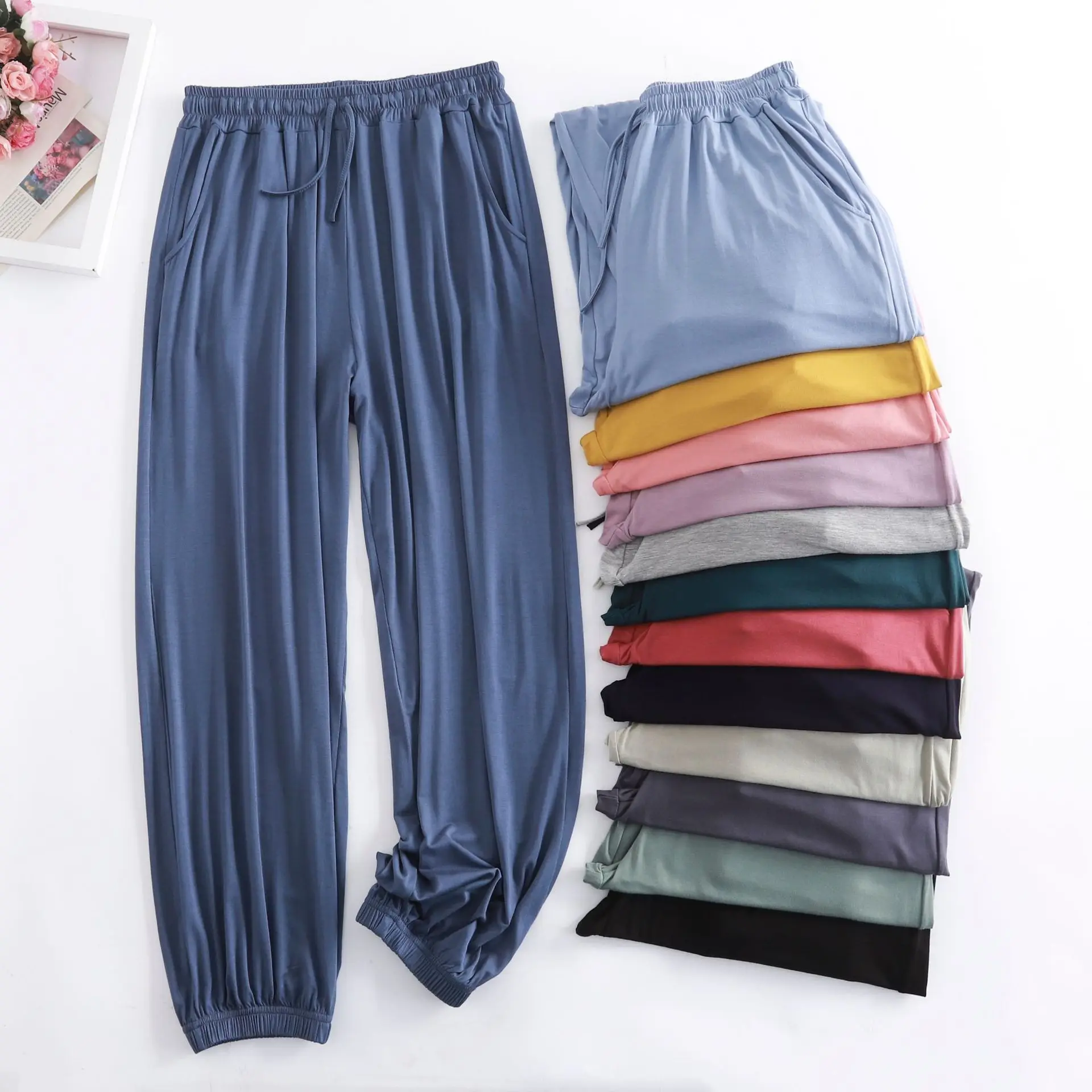 Top Trends: Pantalon Pour Femme New Autumn Winter Modal Women's Pajamas Pant Home Wear Sleep Bottoms Wide Leg Trousers 13 Colors Shoppable Styles