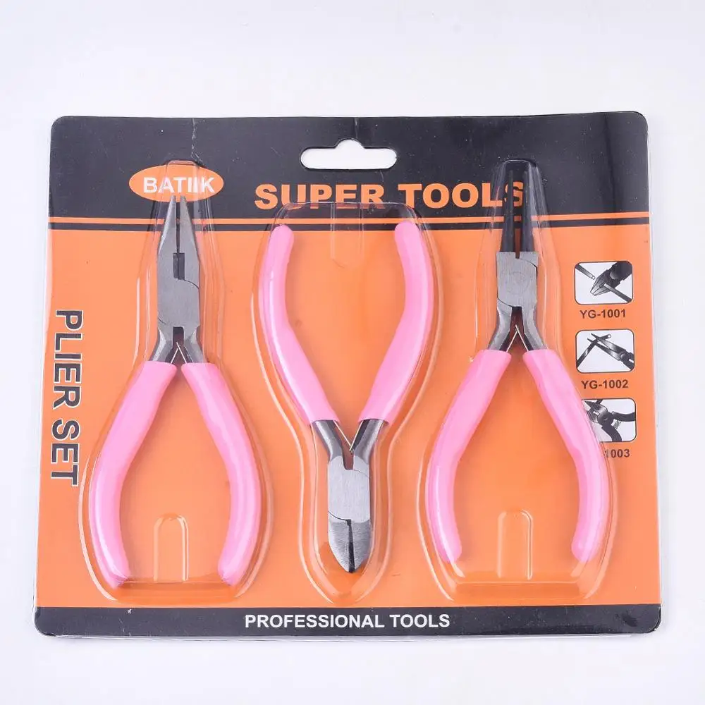 Top Trends: Jewelry Pliers Sets DIY Jewelry Beading Tools Kit Equipment Pink Side Cutting Plier Beadwork Repair Shoppable Styles