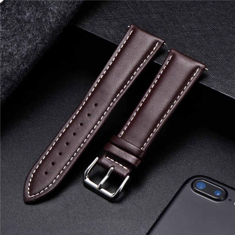 Top Trends: Business Soft Watchband Genuine Leather Strap Calfskin Men Women Watch Band Watch Accessories Bracelet 16mm 18mm 20mm 22mm 24mm Shoppable Styles