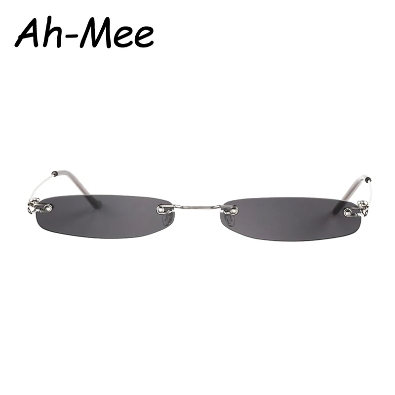 Top Trends: Small Sunglasses Women Men Brand Designer Rimless Narrow Eyewear Luxury Trending Alloy Sun Glasses Streetwear UV400 Shoppable Styles