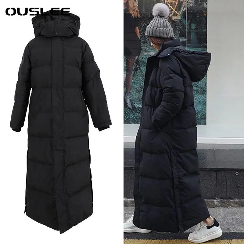 Top Trends: X-Long Winter Jacket For Women, Extra Long Coat, Cotton Down Hooded Fluff Jacket, Extra Long Parka, Female Outerwear, Snow Coat Shoppable Styles