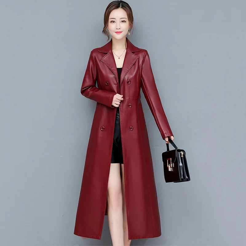 Top Trends: M-7XL New Women Sheepskin Coat Spring Autumn 2023 Fashion Double Breasted Long Jacket Sheep Leather Overcoat Suede Outerwear Shoppable Styles - Image 5