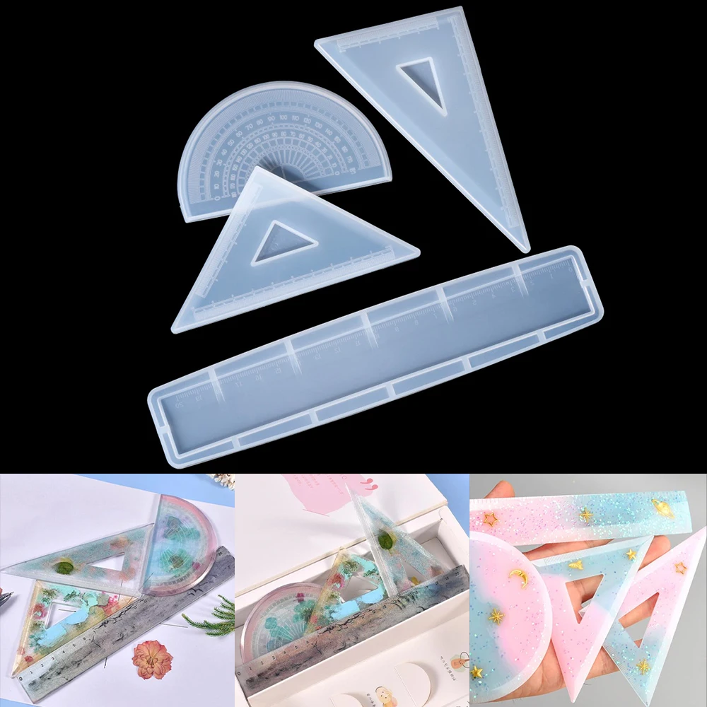 Top Trends: Ruler Epoxy Resin Silicone Mold Protractor Triangle Right Angle Ruler Mould DIY Craft Jewelry Making Tools Resin Casting Molds Shoppable Styles