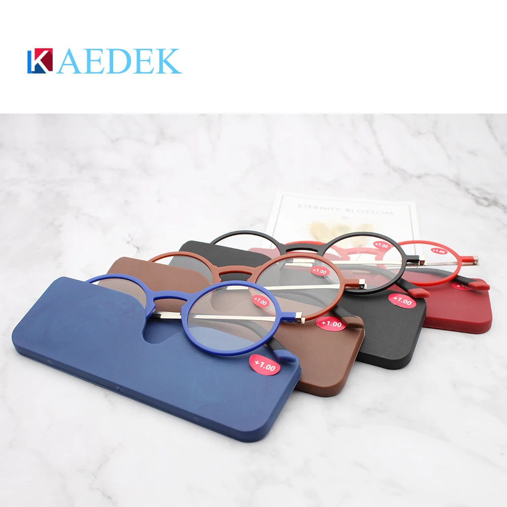 Top Trends: KAEDEK Thin Frame Rectangular Frames Tr90 Reading Glasses + aluminum Magnetic Case Folding Presbyopic Eyeglasse+ 1 1.5 2 2.5 3 3.5 Shoppable Styles