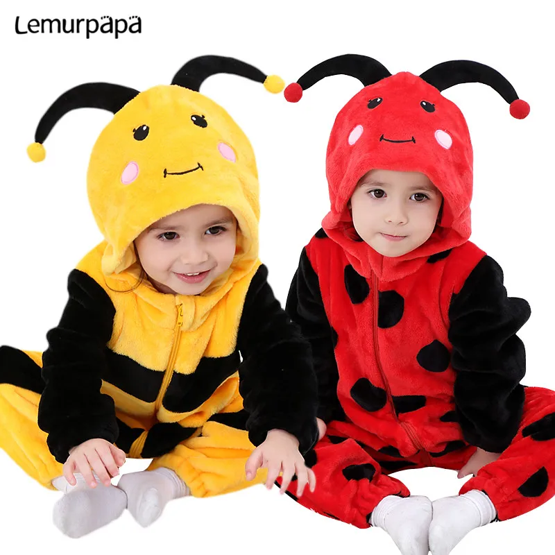 Top Trends: 0-3Y Newborn Baby Clothes Romper Onesie Winter Infant Baby Costume Zipper Soft Girls Boys Rompers Cute Bee Flannel Pajamas Shoppable Styles