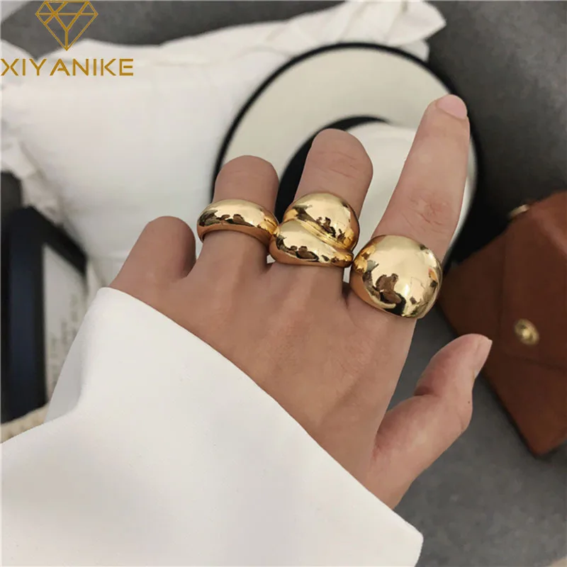 Top Trends: XIYANIKE Minimalist Silver Color Finger Rings For Women Couples Trendy Elegant French Gold Geometric Punk Party Jewelry Shoppable Styles