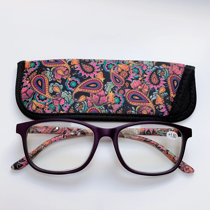 Top Trends: Womens Pocket Printed Reading Glasses With Matching Pouch Spring Hinge Presbyopic Reading Glasses + 1.0 1.5 2.0 2.5 3.0 3.5 4.0 Shoppable Styles