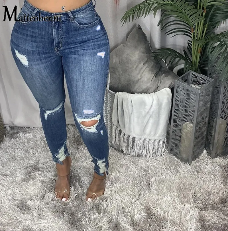 Top Trends: Jeans Women High Waist Mom Jeans Stretch Ripped Jeans Skinny Pants Hole Baggy Trousers Long Denim Pants Shoppable Styles