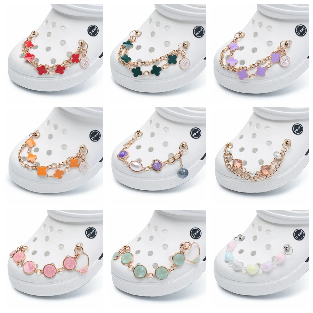 Top Trends: 1pcs New Designer Chain Brand Shoes Designer Croc Charms Bling Rhinestone JIBZ Gift For Clog Decaration Pendant Buckle For Gift Shoppable Styles - Image 5